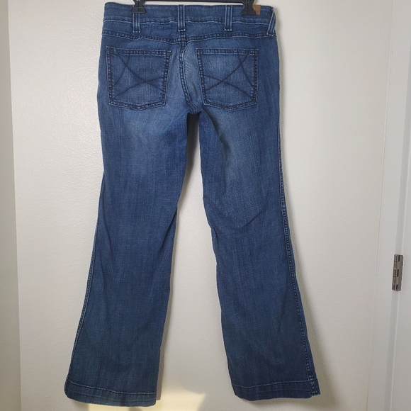 Ariat Denim Ella Trouser Wide Leg Jeans In Bluebell Stretch Denim - Picture 9 of 16